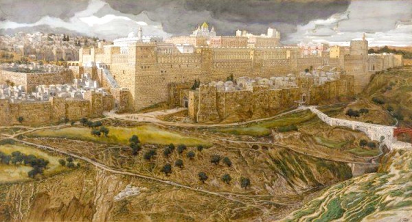 Reconstruction of the Temple of Herod, Southeast Corner, by James Tissot