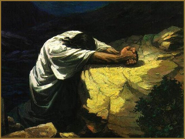 Jesus Prays in the Garden of Gethsemane (Source:  Flickr, by Waiting for the Word lic. cc by 2.0)