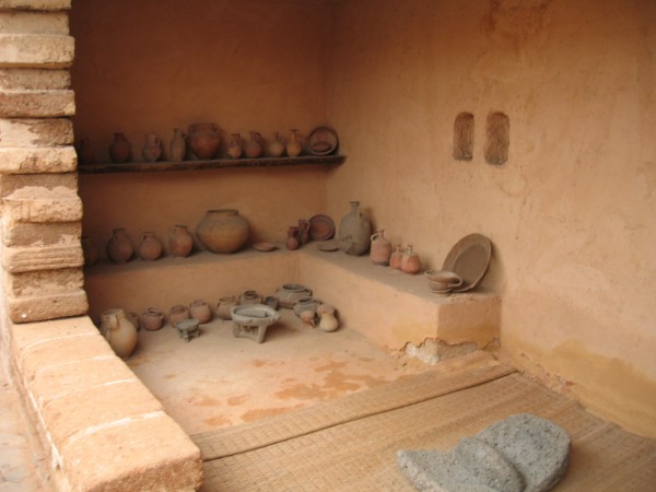 Reconstructed israelite house at the time of the kings (10th–7th centuries BC) at Eretz Israel Museum, Tel Aviv, Israel.