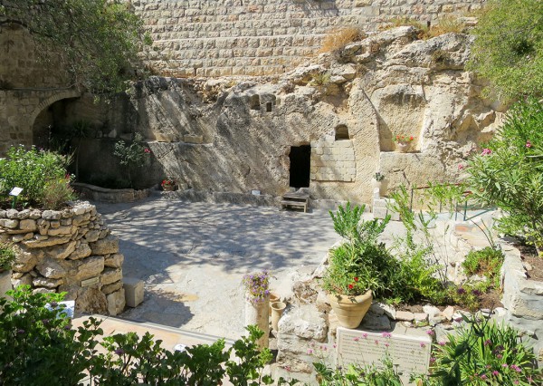 The Garden Tomb: This ancient tomb just outside Damascus Gate at the Old City of Jerusalem had been hewn out of the rock surrounding it and is thought by some to be the tomb where Yeshua was laid to rest and from where He resurrected.  <em>(See Mark 15:42–16:8; Isaiah 53:9.).</em>