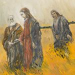 Yeshua and His Disciples in a Meadow oil painting