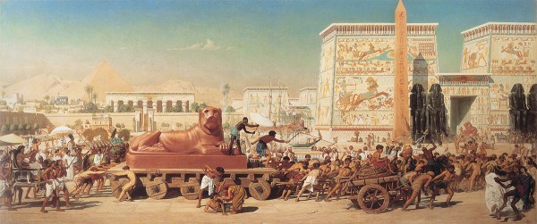 Israel in Egypt (1867), by Edward Poynter depicts the enslavement of the Israelites under Pharaoh