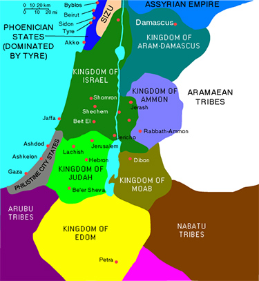 Map of Levant in 830 BC.