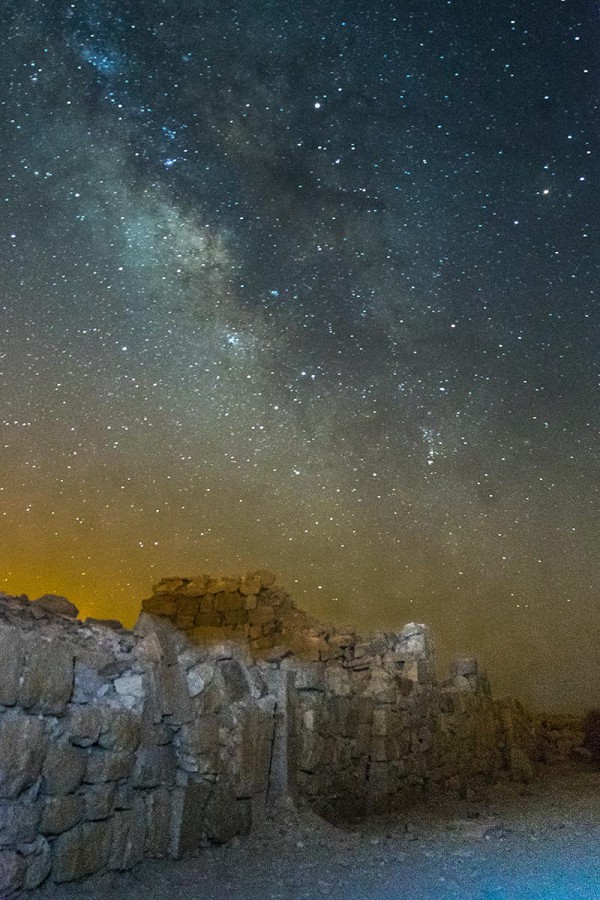 Milky Way over ruins in Israel