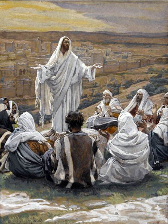 The Lord's Prayer, by James Tissot (1836-1902), depicting Yeshua (Jesus) teaching the disciples how to pray (Luke 11:1-13)